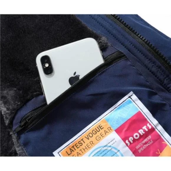 New Men's Winter Snow Coat Warm Ski Jacket Waterproof Hooded Work Outerwear - Picture 4 of 7